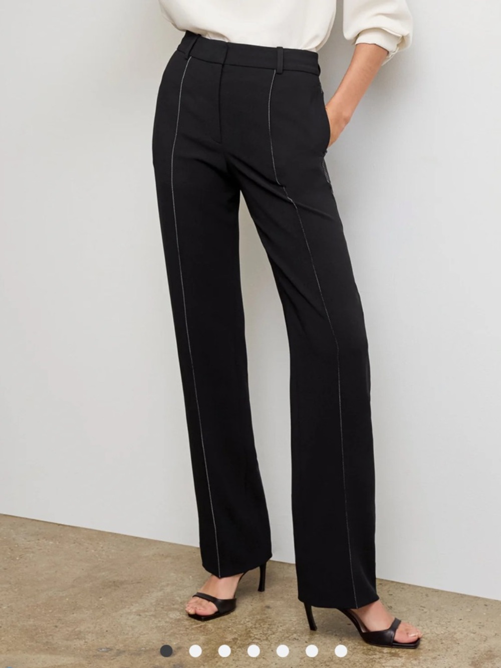 NWOT The Lowen Jetset Pant - Everyday Crepe with Topstitch in Black